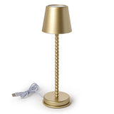 LED Cordless Gold Beaded Pole Table Lamp with Charging Base in Gift Box