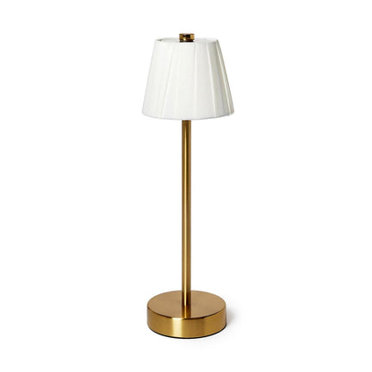 LED Cordless Table Lamp with Fabric Pleated Shade in Gift Box