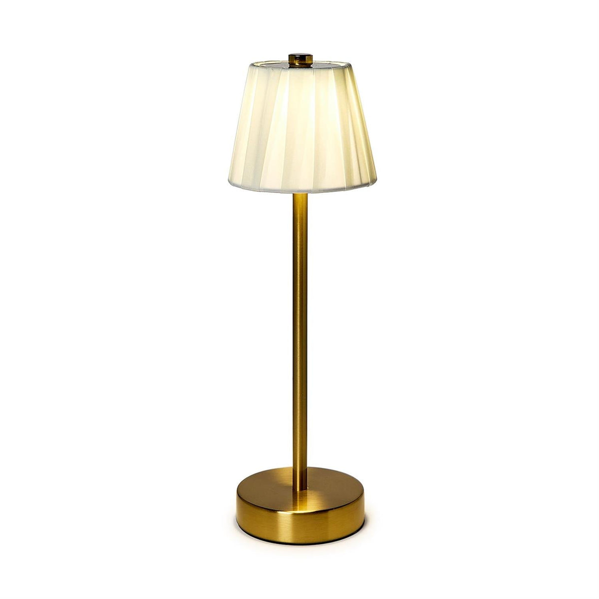 LED Cordless Table Lamp with Fabric Pleated Shade in Gift Box