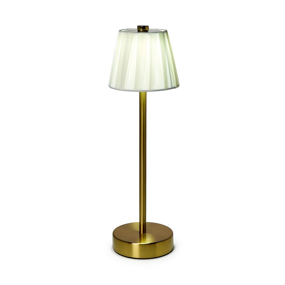 LED Cordless Table Lamp with Fabric Pleated Shade in Gift Box