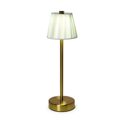 LED Cordless Table Lamp with Fabric Pleated Shade in Gift Box