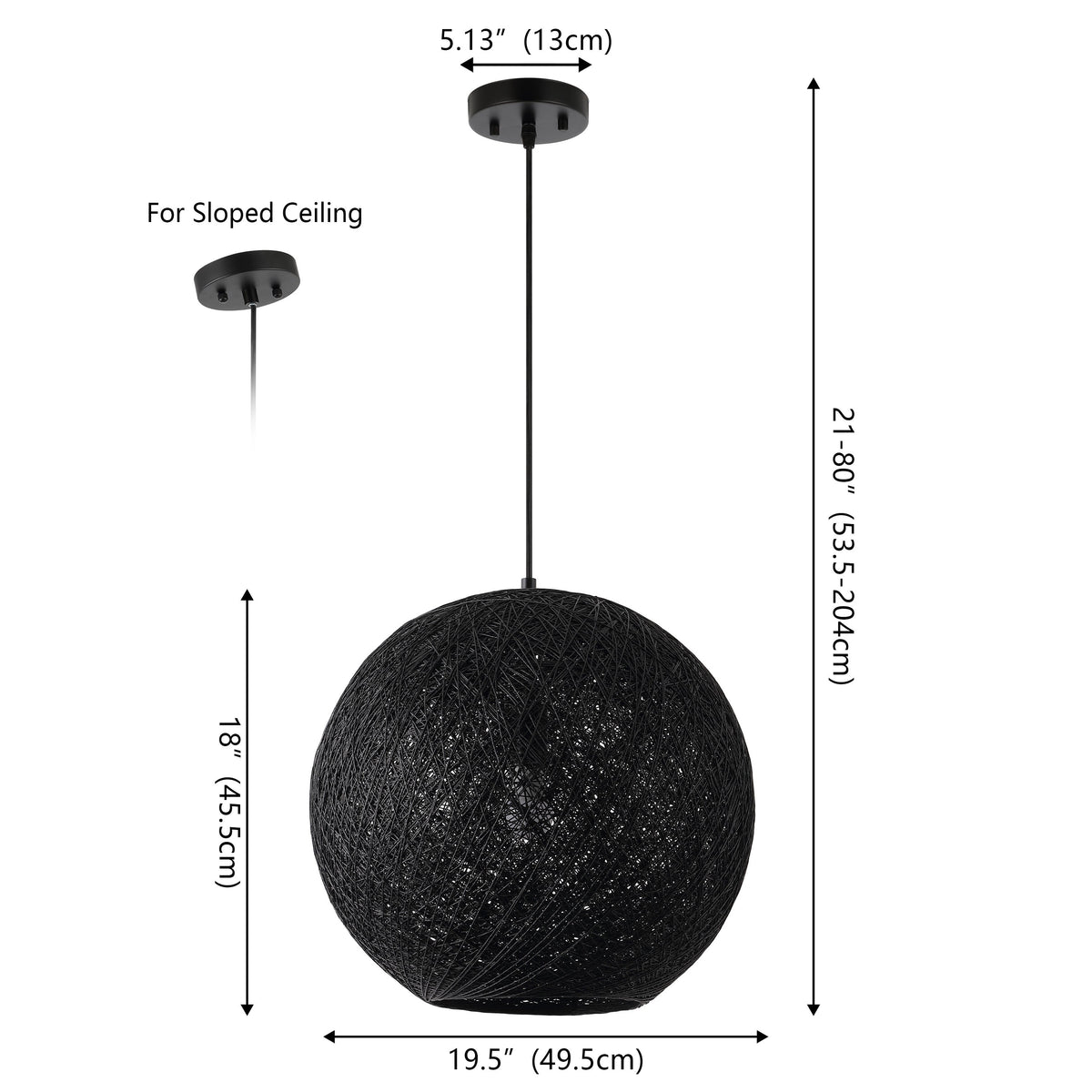 Lacey 1-Light Bohemian Minimalist Adjustable Rattan-Style Woven Rope Globe Basket LED Pendant