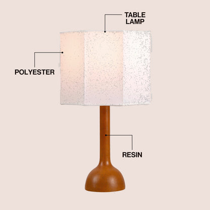 Lisbet 21" Mid-Century Modern Tubular Gourd Resin LED Table Lamp with Octagonal Shade