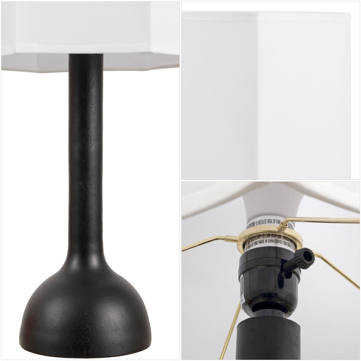 Lisbet 21" Mid-Century Modern Tubular Gourd Resin LED Table Lamp with Octagonal Shade