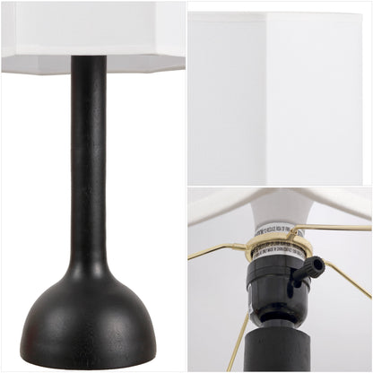 Lisbet 21" Mid-Century Modern Tubular Gourd Resin LED Table Lamp with Octagonal Shade