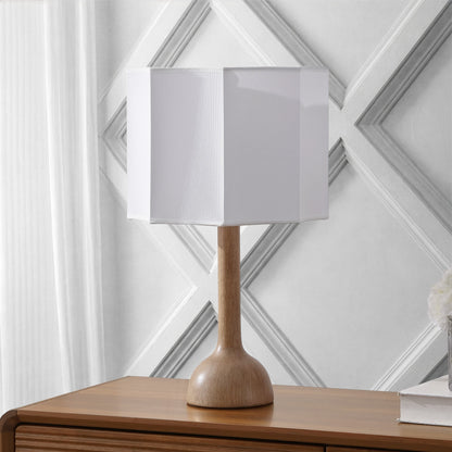 Lisbet 21" Mid-Century Modern Tubular Gourd Resin LED Table Lamp with Octagonal Shade