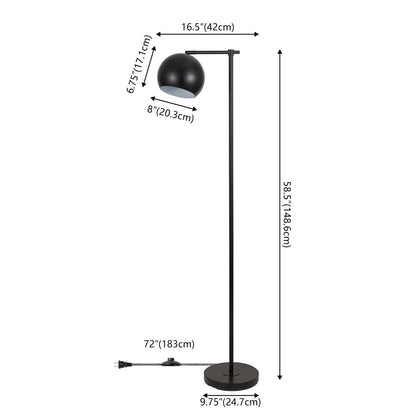 Eva Modern Contemporary LED Floor Lamp with Metal Globe Shade