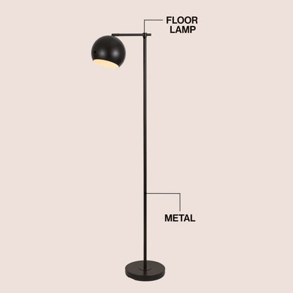Eva Modern Contemporary LED Floor Lamp with Metal Globe Shade