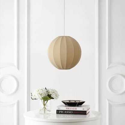 Sia 16" 1-Light Scandinavian Japandi Adjustable Lantern Metal with Ribbed Cocoon Globe Shade LED Pendant