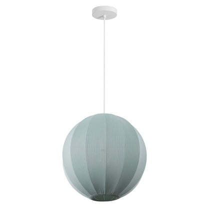 Sia 16" 1-Light Scandinavian Japandi Adjustable Lantern Metal with Ribbed Cocoon Globe Shade LED Pendant