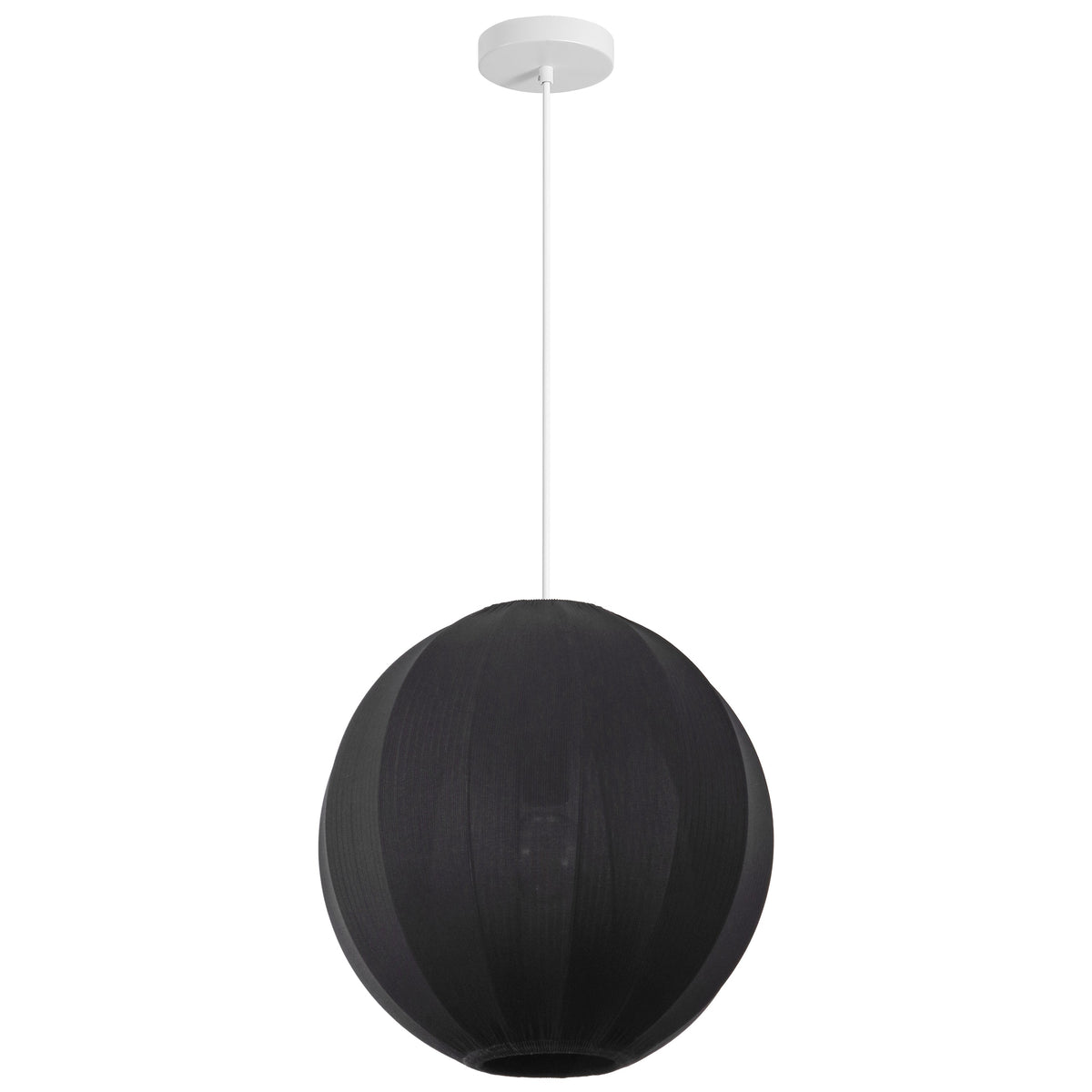 Sia 16" 1-Light Scandinavian Japandi Adjustable Lantern Metal with Ribbed Cocoon Globe Shade LED Pendant