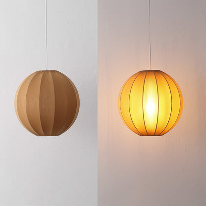 Sia 16" 1-Light Scandinavian Japandi Adjustable Lantern Metal with Ribbed Cocoon Globe Shade LED Pendant
