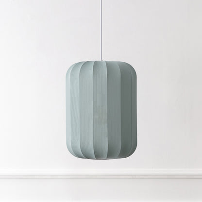 Aurelia 13.75" 1-Light Scandinavian Japandi Adjustable Lantern Metal with Ribbed Cocoon Capsule Shade LED Pendant