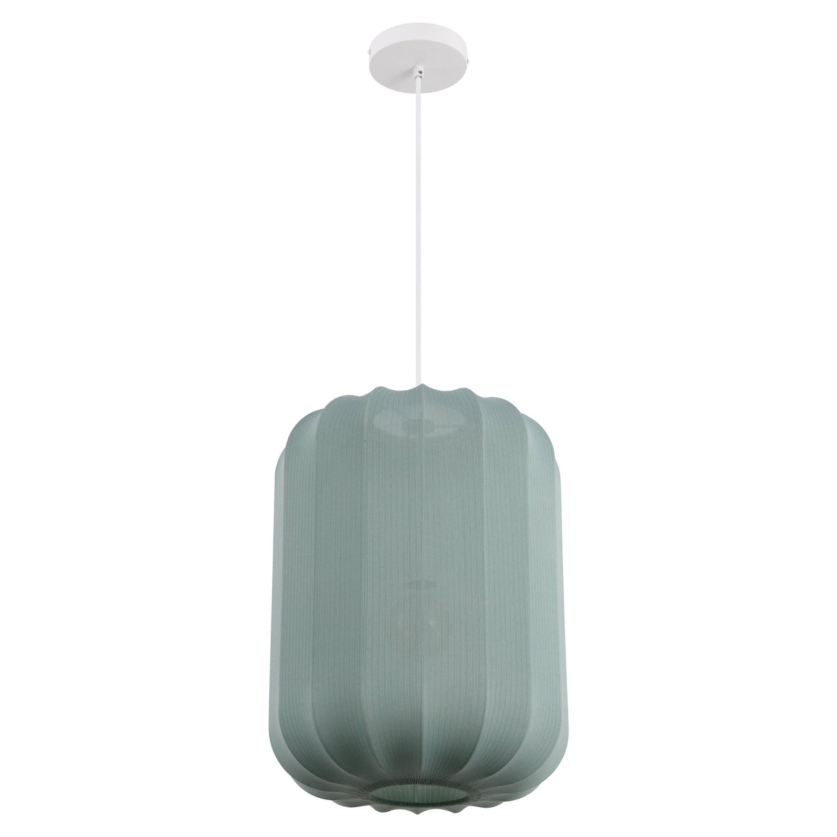 Aurelia 13.75" 1-Light Scandinavian Japandi Adjustable Lantern Metal with Ribbed Cocoon Capsule Shade LED Pendant