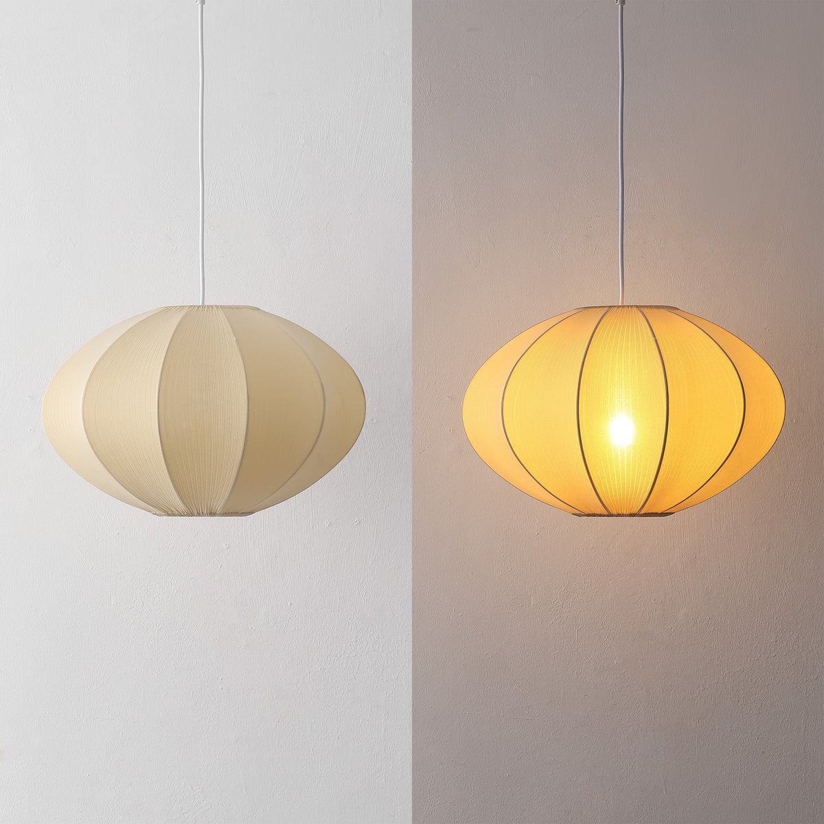 Kira 18.38" 1-Light Scandinavian Japandi Adjustable Lantern Metal with Ribbed Cocoon UFO Saucer Shade LED Pendant