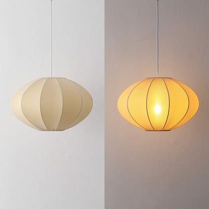 Kira 18.38" 1-Light Scandinavian Japandi Adjustable Lantern Metal with Ribbed Cocoon UFO Saucer Shade LED Pendant