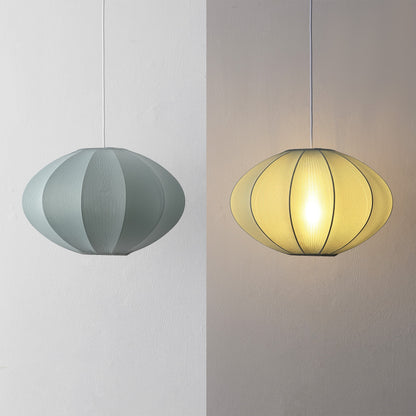 Kira 18.38" 1-Light Scandinavian Japandi Adjustable Lantern Metal with Ribbed Cocoon UFO Saucer Shade LED Pendant