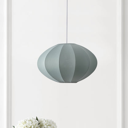 Kira 18.38" 1-Light Scandinavian Japandi Adjustable Lantern Metal with Ribbed Cocoon UFO Saucer Shade LED Pendant