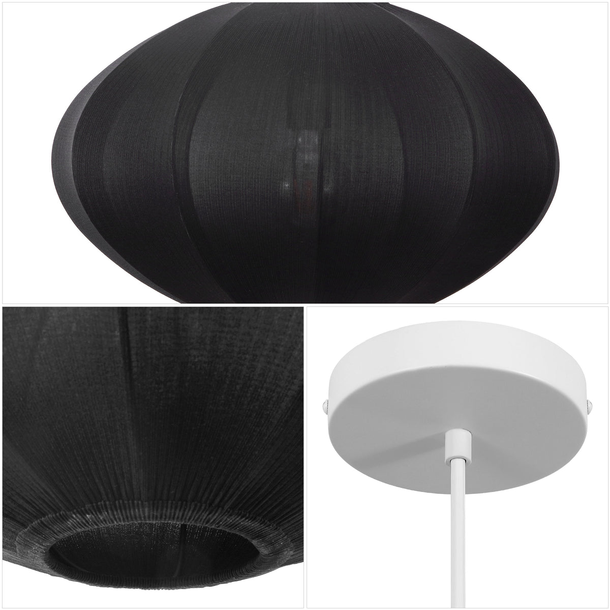 Kira 18.38" 1-Light Scandinavian Japandi Adjustable Lantern Metal with Ribbed Cocoon UFO Saucer Shade LED Pendant