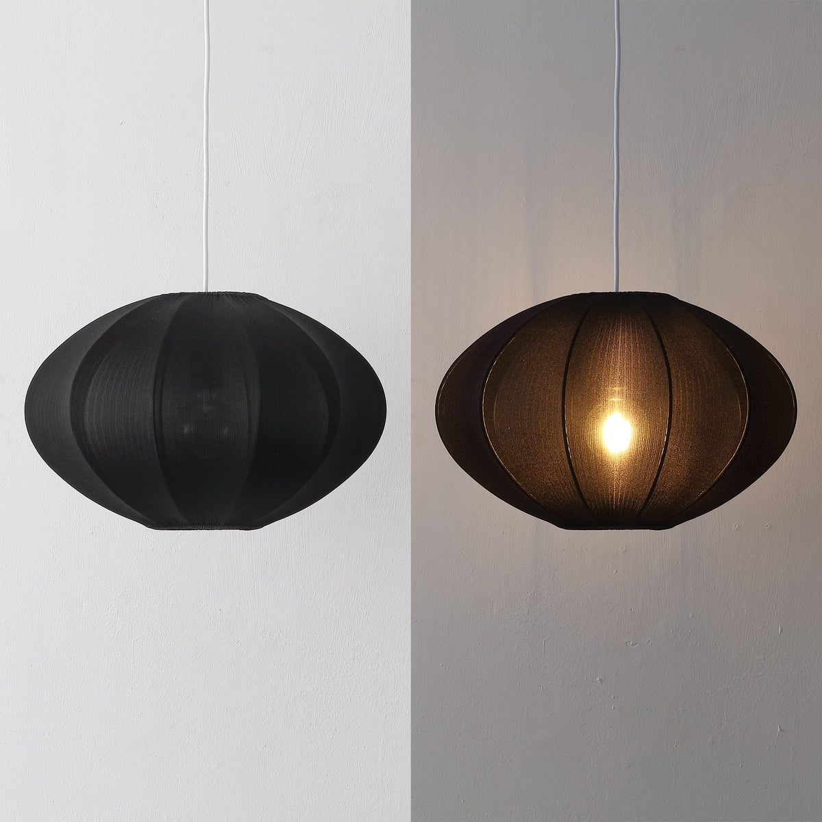 Kira 18.38" 1-Light Scandinavian Japandi Adjustable Lantern Metal with Ribbed Cocoon UFO Saucer Shade LED Pendant