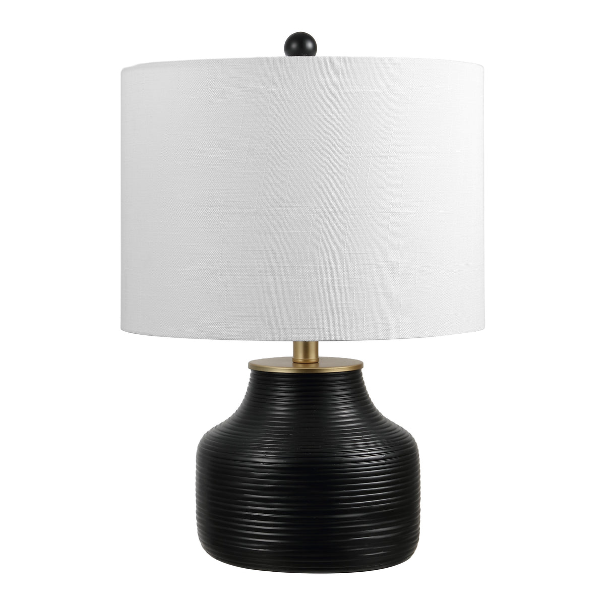 Malone 20" Modern Transitional Ribbed Tapered Ginger Jar Resin/Metal LED Table Lamp