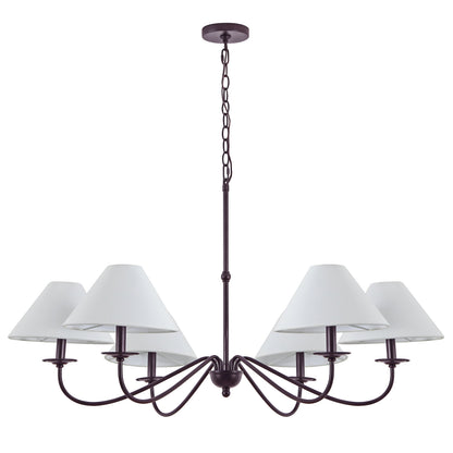 Phoebe 41.5" 6-Light Grand French Country Farmhouse Adjustable Swooping Arm Candle-Style Metal LED Chandelier