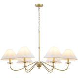 Phoebe 41.5" 6-Light Grand French Country Farmhouse Adjustable Swooping Arm Candle-Style Metal LED Chandelier